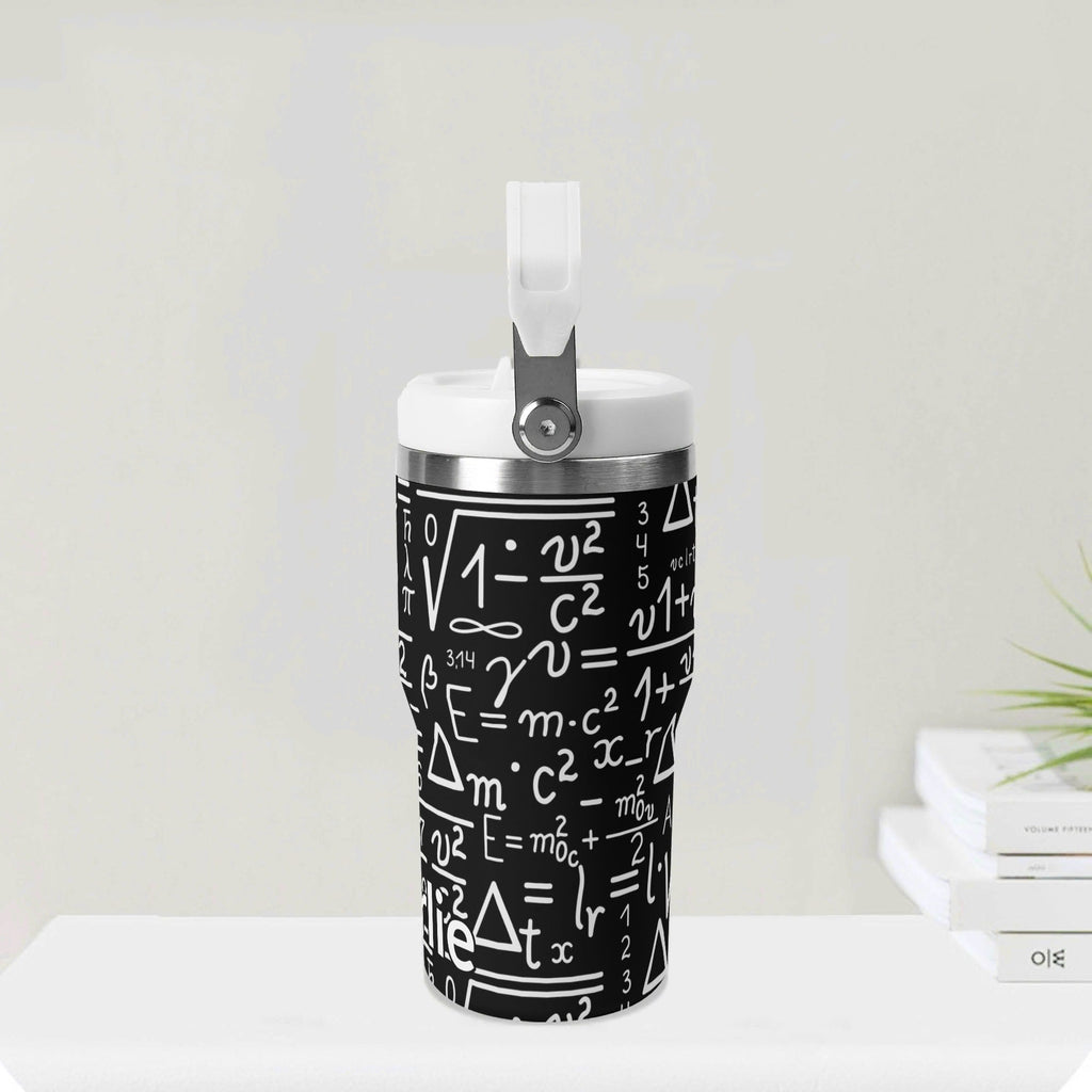 Personalised Mathematics 20oz Stainless Steel Tumbler Screw On Lid With Straw Personalised 20oz Tumbler with Top Handle Maths Printed Offshore