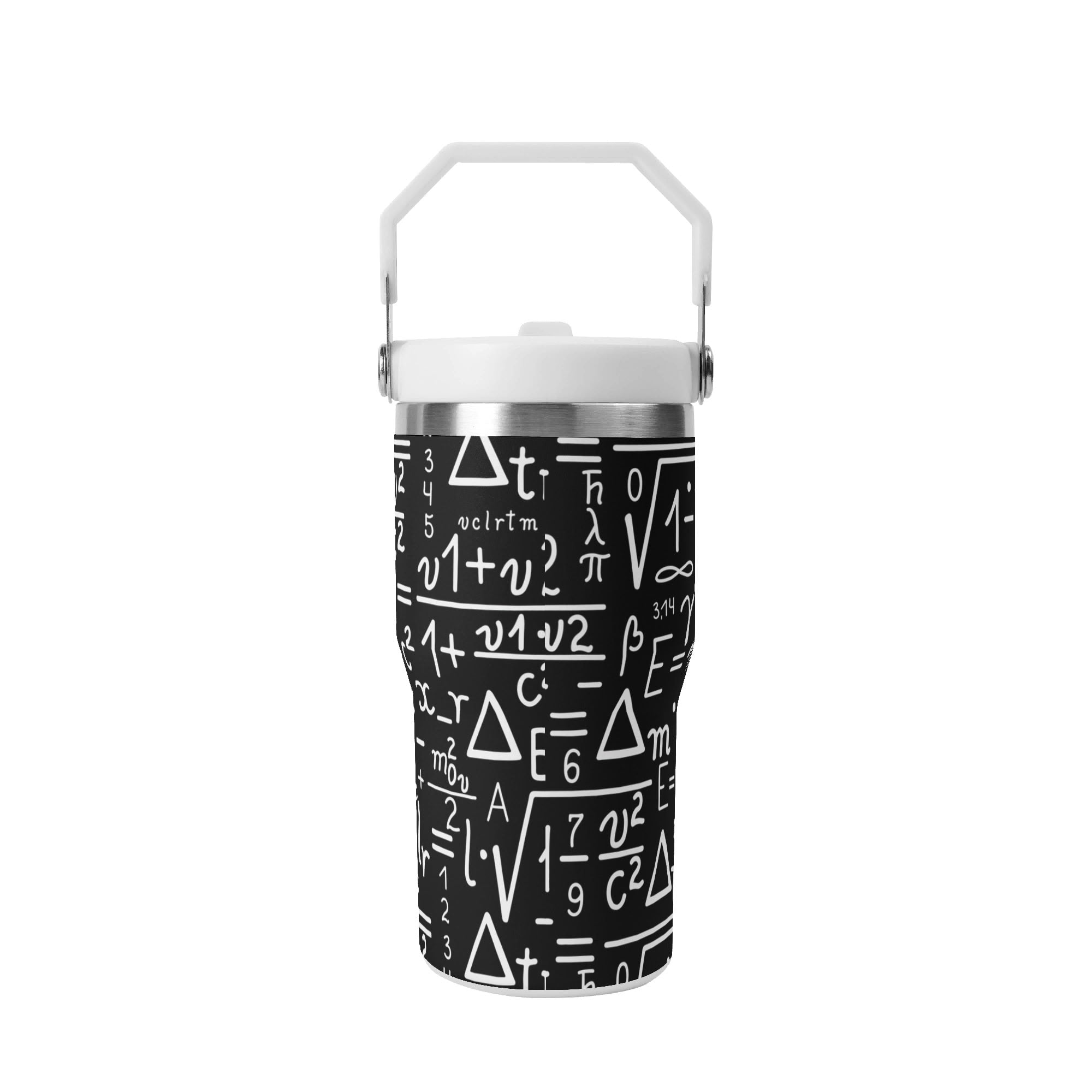 Personalised Mathematics 20oz Stainless Steel Tumbler Screw On Lid With Straw Personalised 20oz Tumbler with Top Handle Maths Printed Offshore