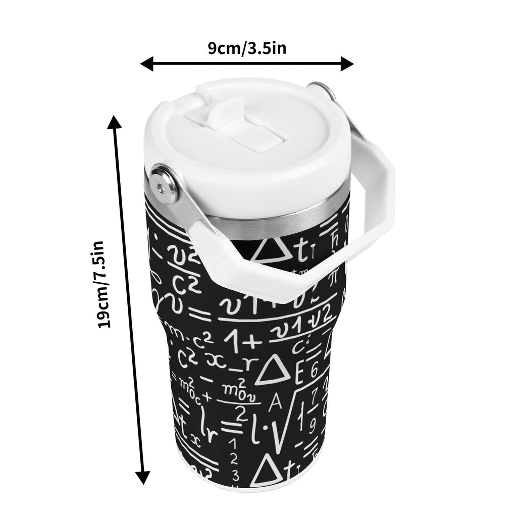Personalised Mathematics 20oz Stainless Steel Tumbler Screw On Lid With Straw Personalised 20oz Tumbler with Top Handle Maths Printed Offshore