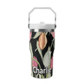 Personalised Tulips 20oz Stainless Steel Tumbler Screw On Lid With Straw Default Title Personalised 20oz Tumbler with Top Handle Globally Fulfilled Plants