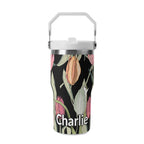 Personalised Tulips 20oz Stainless Steel Tumbler Screw On Lid With Straw Default Title Personalised 20oz Tumbler with Top Handle Globally Fulfilled Plants