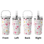 Personalised Valentine 20oz Stainless Steel Tumbler Screw On Lid With Straw Personalised 20oz Tumbler with Top Handle Love Printed Offshore