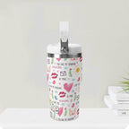 Personalised Valentine 20oz Stainless Steel Tumbler Screw On Lid With Straw Personalised 20oz Tumbler with Top Handle Love Printed Offshore