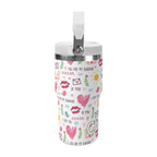 Personalised Valentine 20oz Stainless Steel Tumbler Screw On Lid With Straw Personalised 20oz Tumbler with Top Handle Love Printed Offshore