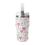 Personalised Valentine 20oz Stainless Steel Tumbler Screw On Lid With Straw Personalised 20oz Tumbler with Top Handle Love Printed Offshore