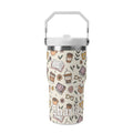 Personalised Books And Coffee 20oz Stainless Steel Tumbler Screw On Lid With Straw Default Title Personalised 20oz Tumbler with Top Handle Coffee Printed Offshore Reading