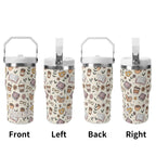 Personalised Books And Coffee 20oz Stainless Steel Tumbler Screw On Lid With Straw Personalised 20oz Tumbler with Top Handle Coffee Printed Offshore Reading