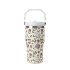 Personalised Books And Coffee 20oz Stainless Steel Tumbler Screw On Lid With Straw Personalised 20oz Tumbler with Top Handle Coffee Printed Offshore Reading