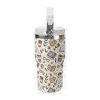 Personalised Books And Coffee 20oz Stainless Steel Tumbler Screw On Lid With Straw Personalised 20oz Tumbler with Top Handle Coffee Printed Offshore Reading