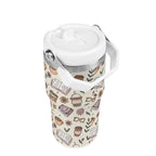 Personalised Books And Coffee 20oz Stainless Steel Tumbler Screw On Lid With Straw Personalised 20oz Tumbler with Top Handle Coffee Printed Offshore Reading