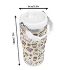 Personalised Books And Coffee 20oz Stainless Steel Tumbler Screw On Lid With Straw Personalised 20oz Tumbler with Top Handle Coffee Printed Offshore Reading