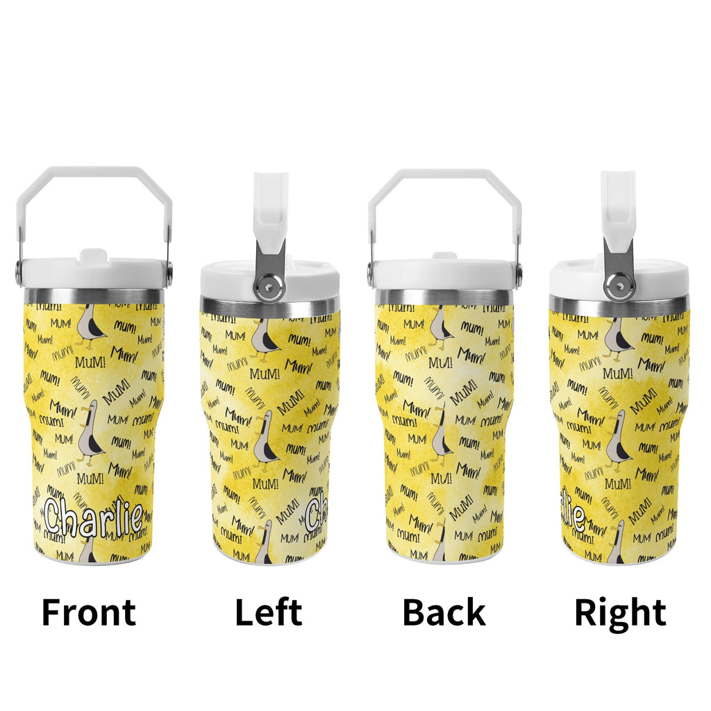 Personalised - Mum Seagulls - 20oz Stainless Steel Tumbler Screw On Lid With Straw Personalised 20oz Tumbler with Top Handle animal Mum Printed Offshore