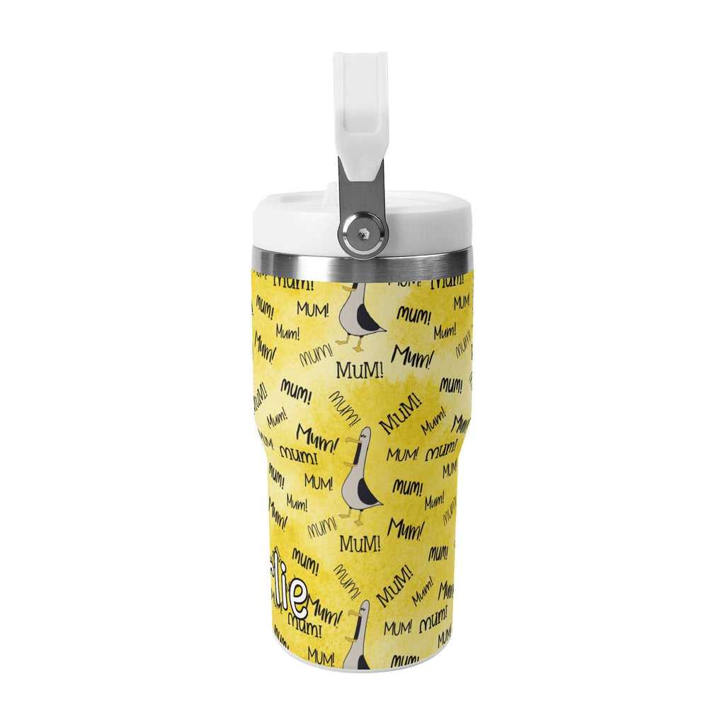 Personalised - Mum Seagulls - 20oz Stainless Steel Tumbler Screw On Lid With Straw Personalised 20oz Tumbler with Top Handle animal Mum Printed Offshore