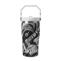 Personalised Black And White Guitar 20oz Stainless Steel Tumbler Screw On Lid With Straw Default Title Personalised 20oz Tumbler with Top Handle Music Printed Offshore