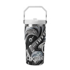Personalised Black And White Guitar 20oz Stainless Steel Tumbler Screw On Lid With Straw Default Title Personalised 20oz Tumbler with Top Handle Music Printed Offshore