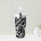 Personalised Black And White Guitar 20oz Stainless Steel Tumbler Screw On Lid With Straw Personalised 20oz Tumbler with Top Handle Music Printed Offshore