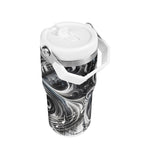 Personalised Black And White Guitar 20oz Stainless Steel Tumbler Screw On Lid With Straw Personalised 20oz Tumbler with Top Handle Music Printed Offshore