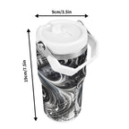 Personalised Black And White Guitar 20oz Stainless Steel Tumbler Screw On Lid With Straw Personalised 20oz Tumbler with Top Handle Music Printed Offshore