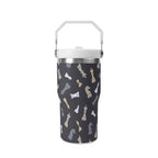 Personalised Chess Pattern 20oz Stainless Steel Tumbler Screw On Lid With Straw Personalised 20oz Tumbler with Top Handle Chess Games Printed Offshore