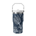 Personalised Blue Fish 20oz Stainless Steel Tumbler Screw On Lid With Straw Default Title Personalised 20oz Tumbler with Top Handle animal Printed Offshore