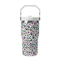 Personalised Animal Print In Colour 20oz Stainless Steel Tumbler Screw On Lid With Straw Default Title Personalised 20oz Tumbler with Top Handle Printed Offshore