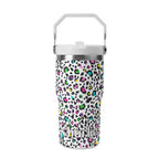Personalised Animal Print In Colour 20oz Stainless Steel Tumbler Screw On Lid With Straw Default Title Personalised 20oz Tumbler with Top Handle Printed Offshore