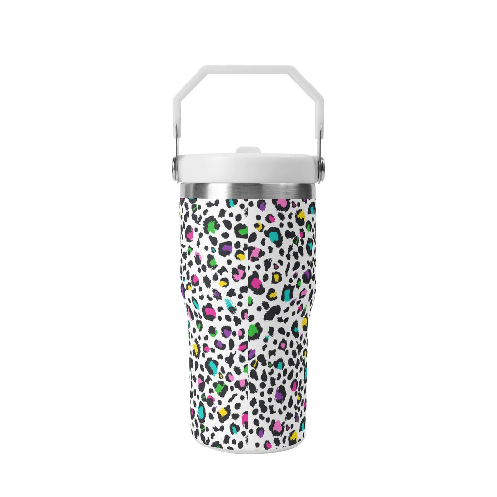Personalised Animal Print In Colour 20oz Stainless Steel Tumbler Screw On Lid With Straw Personalised 20oz Tumbler with Top Handle Printed Offshore