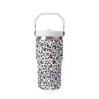 Personalised Animal Print In Colour 20oz Stainless Steel Tumbler Screw On Lid With Straw Personalised 20oz Tumbler with Top Handle Printed Offshore