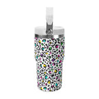 Personalised Animal Print In Colour 20oz Stainless Steel Tumbler Screw On Lid With Straw Personalised 20oz Tumbler with Top Handle Printed Offshore