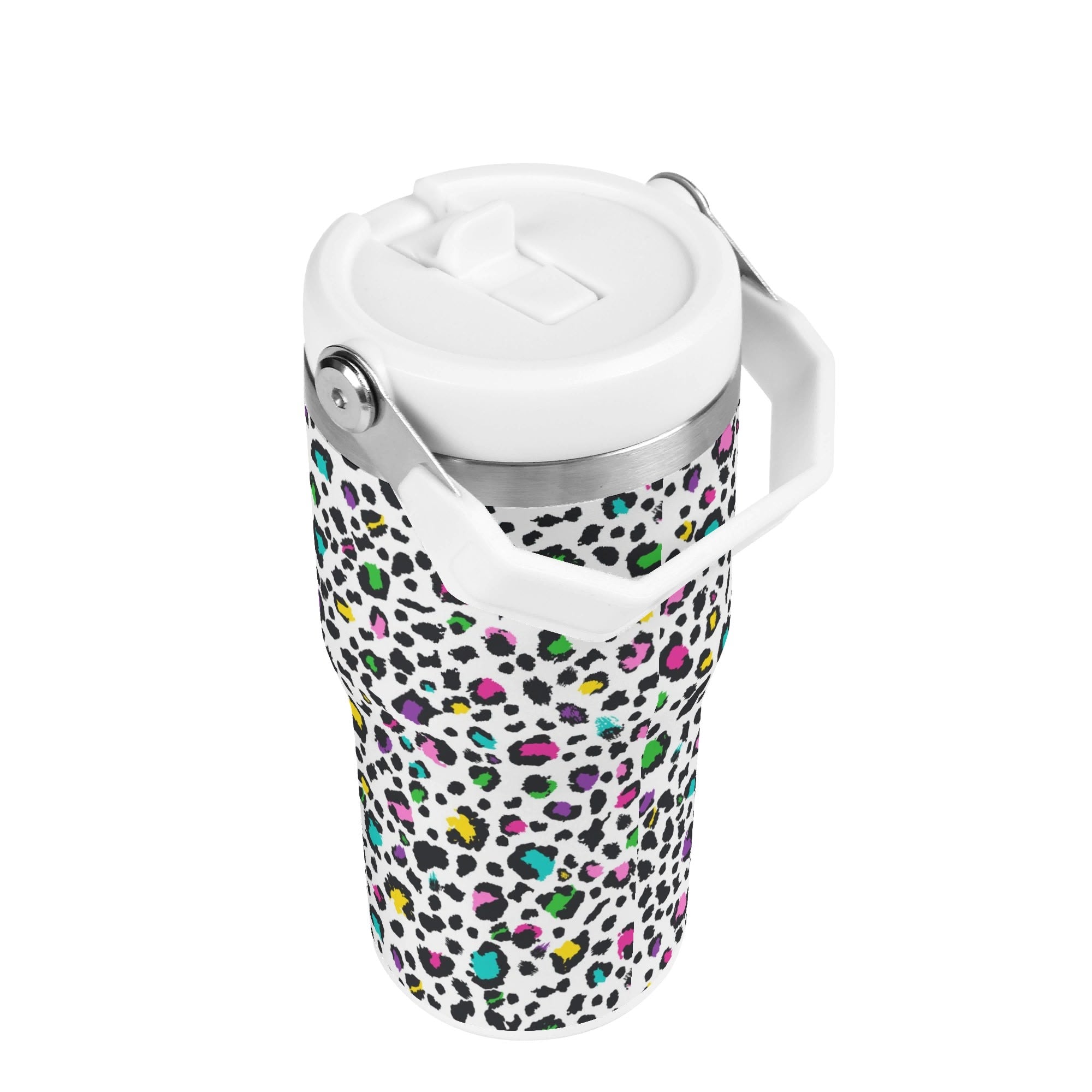 Personalised Animal Print In Colour 20oz Stainless Steel Tumbler Screw On Lid With Straw Personalised 20oz Tumbler with Top Handle Printed Offshore