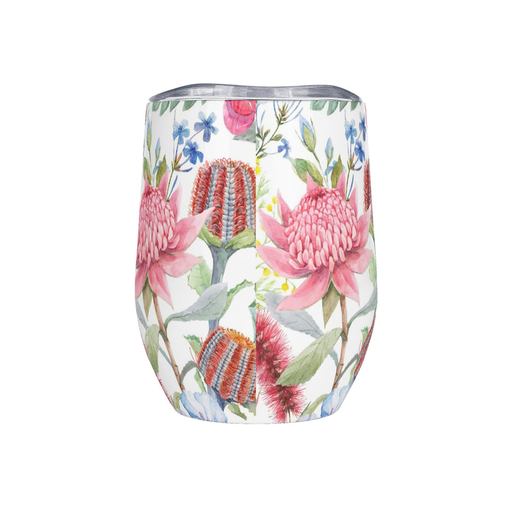 Personalised Australian Flowers 12oz Wine Tumbler / Travel Mug Personalised Wine Tumbler / Travel Mug Plants Printed Offshore