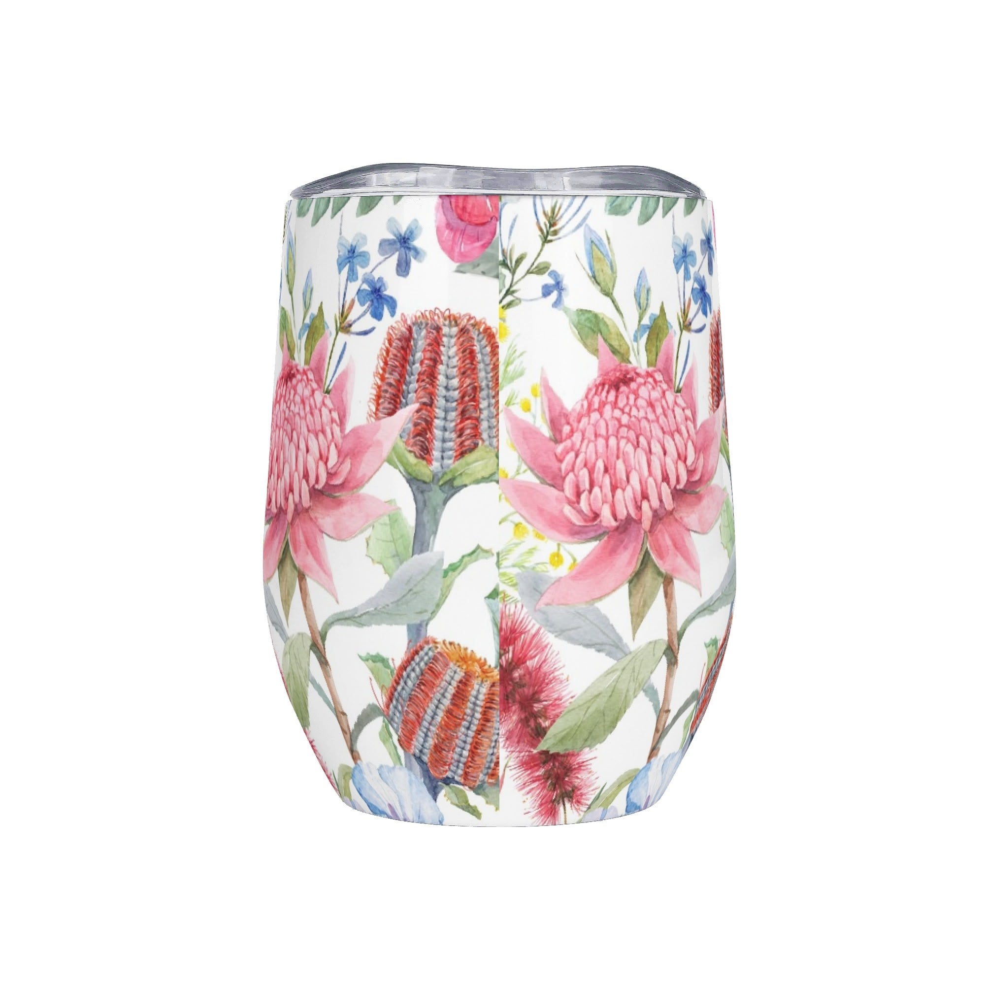 Personalised Australian Flowers 12oz Wine Tumbler / Travel Mug Personalised Wine Tumbler / Travel Mug Plants Printed Offshore