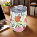 Personalised Australian Flowers 12oz Wine Tumbler / Travel Mug Personalised Wine Tumbler / Travel Mug Plants Printed Offshore