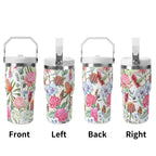 Personalised Australian Flowers 20oz Stainless Steel Tumbler Screw On Lid With Straw Personalised 20oz Tumbler with Top Handle Plants Printed Offshore