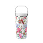 Personalised Australian Flowers 20oz Stainless Steel Tumbler Screw On Lid With Straw Personalised 20oz Tumbler with Top Handle Plants Printed Offshore