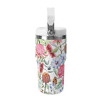 Personalised Australian Flowers 20oz Stainless Steel Tumbler Screw On Lid With Straw Personalised 20oz Tumbler with Top Handle Plants Printed Offshore