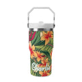 Personalised Vintage Hawaiian Floral 20oz Stainless Steel Tumbler Screw On Lid With Straw Default Title Personalised 20oz Tumbler with Top Handle Plants Printed Offshore