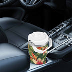 Personalised Vintage Hawaiian Floral 20oz Stainless Steel Tumbler Screw On Lid With Straw Personalised 20oz Tumbler with Top Handle Plants Printed Offshore