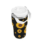 Personalised Sunflowers On Black 20oz Stainless Steel Tumbler Screw On Lid With Straw Personalised 20oz Tumbler with Top Handle Plants Printed Offshore