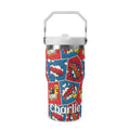 Personalised Comic Book Pop 20oz Stainless Steel Tumbler Screw On Lid With Straw Default Title Personalised 20oz Tumbler with Top Handle comic Printed Offshore
