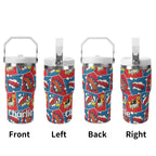 Personalised Comic Book Pop 20oz Stainless Steel Tumbler Screw On Lid With Straw Personalised 20oz Tumbler with Top Handle comic Printed Offshore