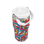 Personalised Comic Book Pop 20oz Stainless Steel Tumbler Screw On Lid With Straw Personalised 20oz Tumbler with Top Handle comic Printed Offshore