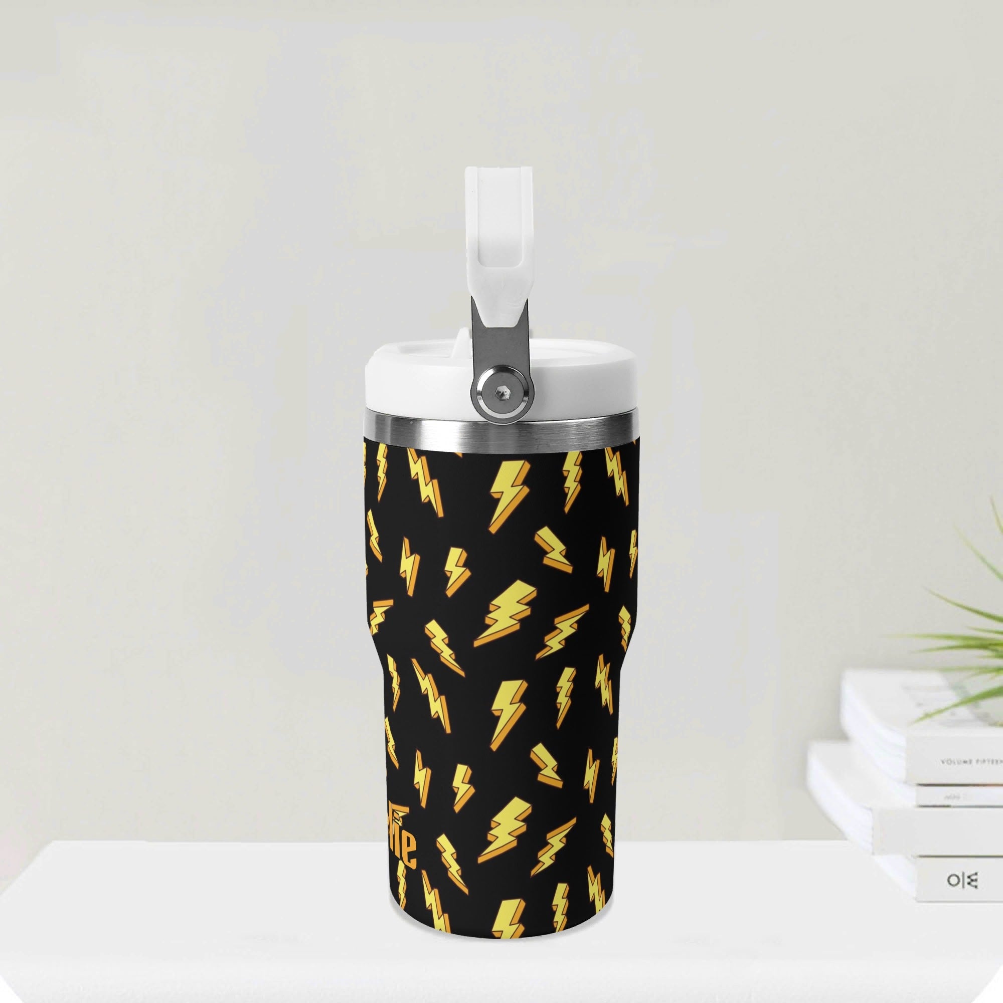Personalised Lightning Bolts 20oz Stainless Steel Tumbler Screw On Lid With Straw Personalised 20oz Tumbler with Top Handle comic Printed Offshore