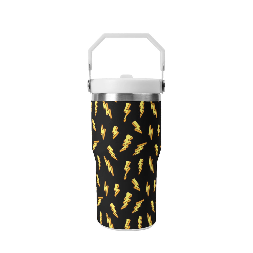 Personalised Lightning Bolts 20oz Stainless Steel Tumbler Screw On Lid With Straw Personalised 20oz Tumbler with Top Handle comic Printed Offshore