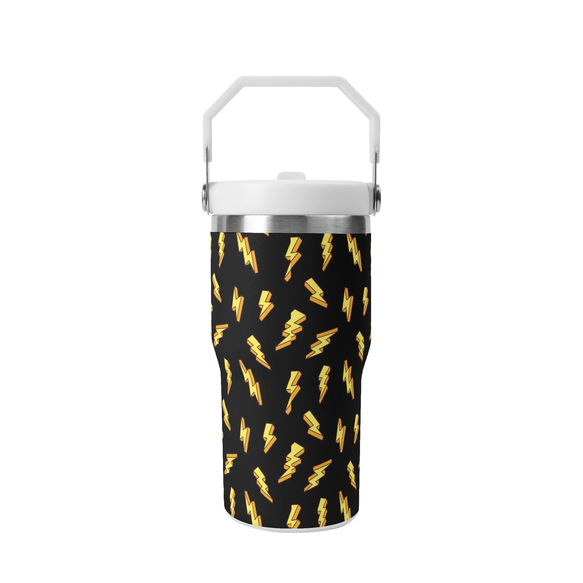 Personalised Lightning Bolts 20oz Stainless Steel Tumbler Screw On Lid With Straw Personalised 20oz Tumbler with Top Handle comic Printed Offshore