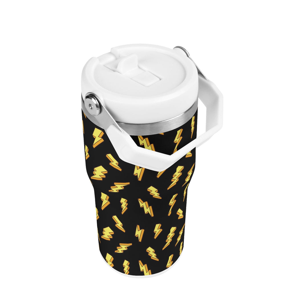 Personalised Lightning Bolts 20oz Stainless Steel Tumbler Screw On Lid With Straw Personalised 20oz Tumbler with Top Handle comic Printed Offshore