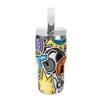 Personalised Sticker Music 20oz Stainless Steel Tumbler Screw On Lid With Straw Personalised 20oz Tumbler with Top Handle Music Printed Offshore
