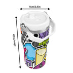 Personalised Sticker Music 20oz Stainless Steel Tumbler Screw On Lid With Straw Personalised 20oz Tumbler with Top Handle Music Printed Offshore