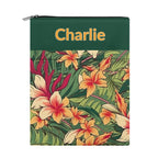 Personalised Vintage Hawaiian Floral Book Sleeve / Book Cover Protector with Zipper Personalised Book Sleeve / Cover Plants Printed Offshore