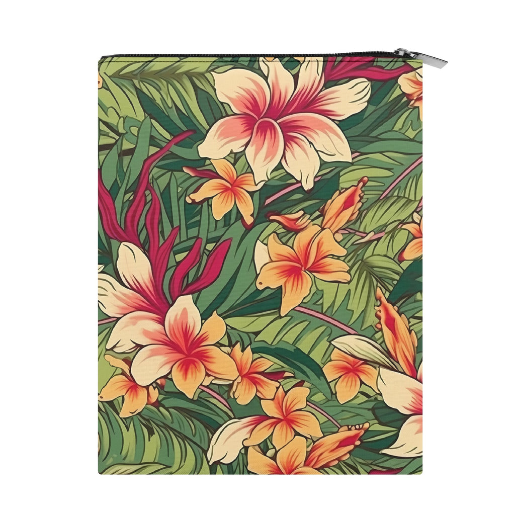 Personalised Vintage Hawaiian Floral Book Sleeve / Book Cover Protector with Zipper Personalised Book Sleeve / Cover Plants Printed Offshore
